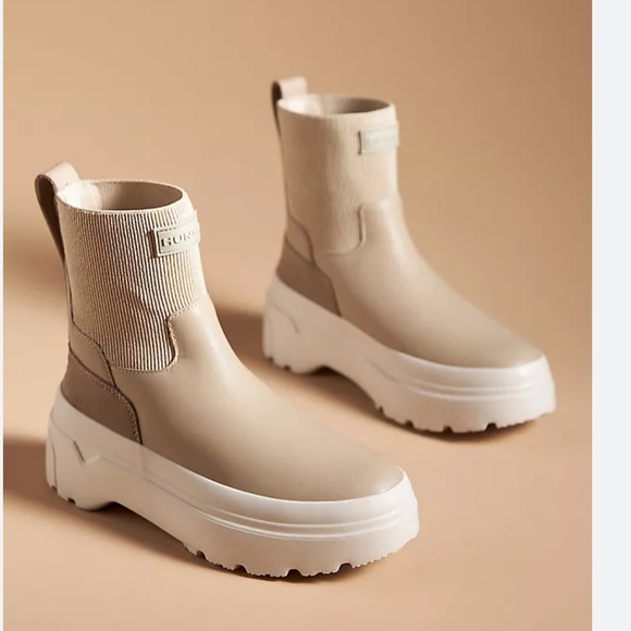 Anthropologie Hunter Flatform Chelsea Boots Sz 7 - Picture 8 of 13